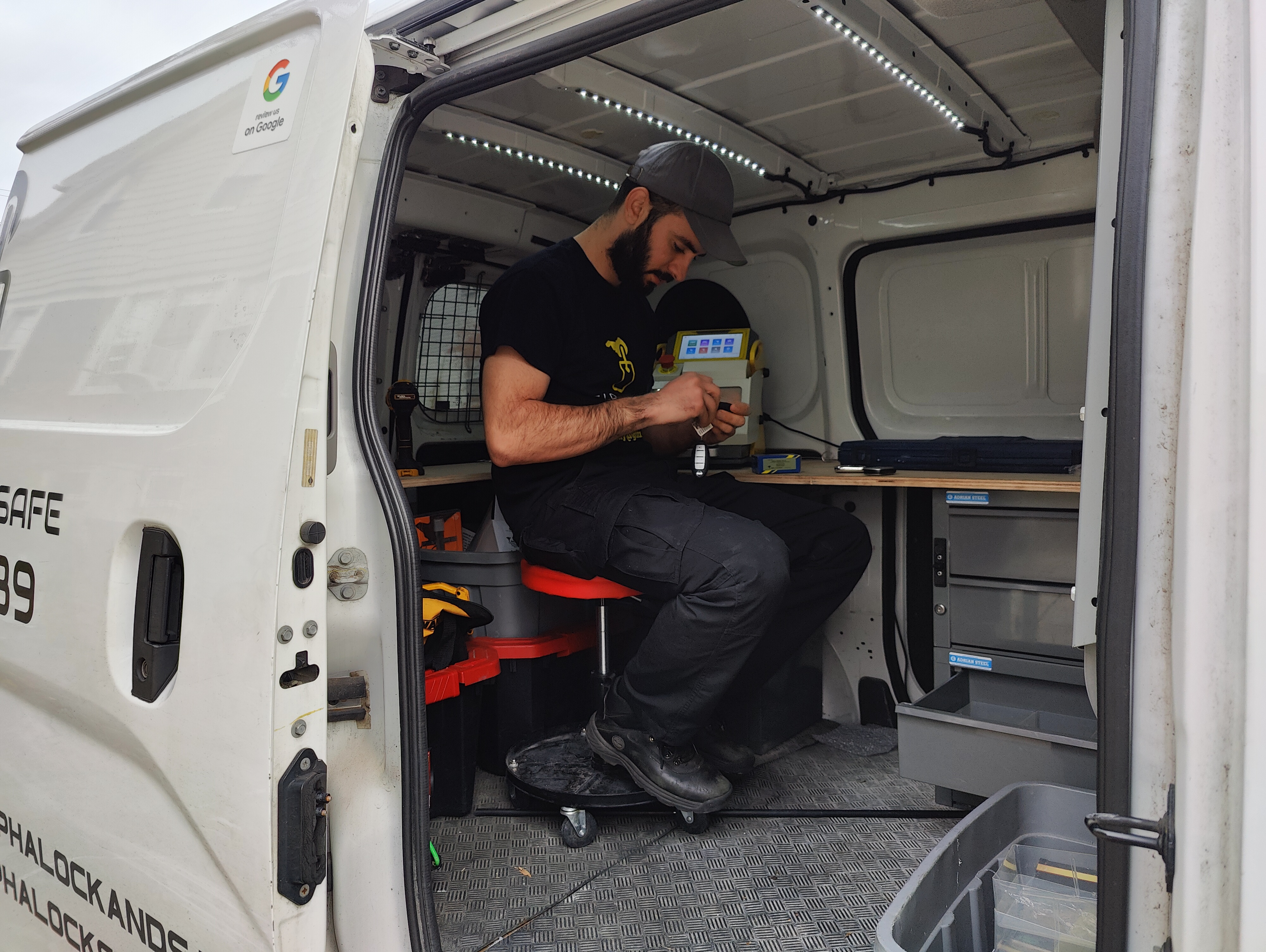 Oren, owner and lead locksmith technician at Alpha Locks and Safe, working on a lock in Westchester County NY