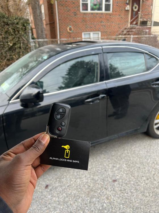 Professional locksmith making a new key without the original at Alpha Locks and Safe in Westchester County NY