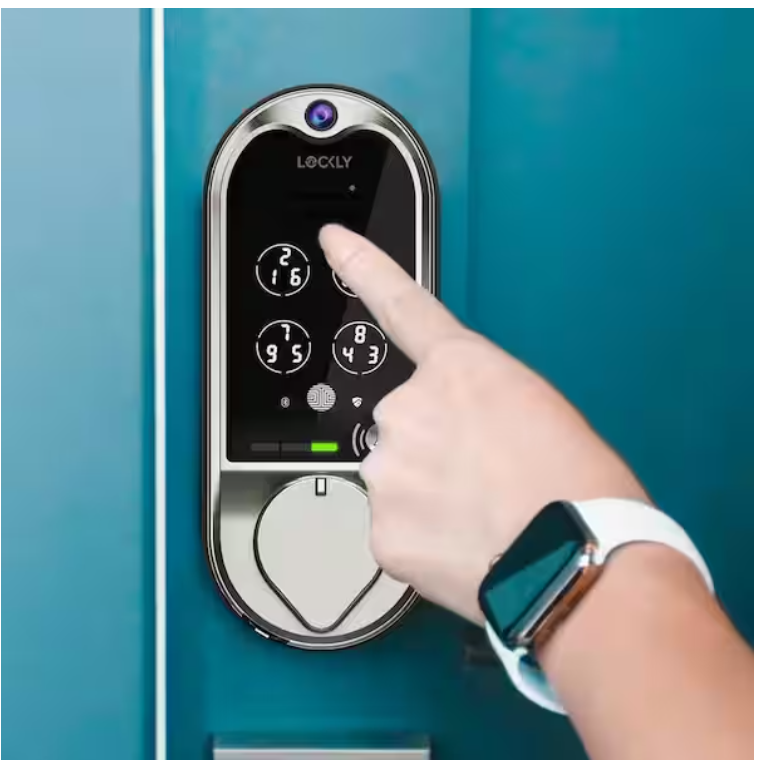 Lockly Vision Satin Nickel Deadbolt with Video Doorbell